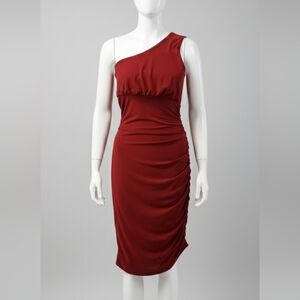 One Shoulder Sexy Red Cocktail Dress Sz Medium